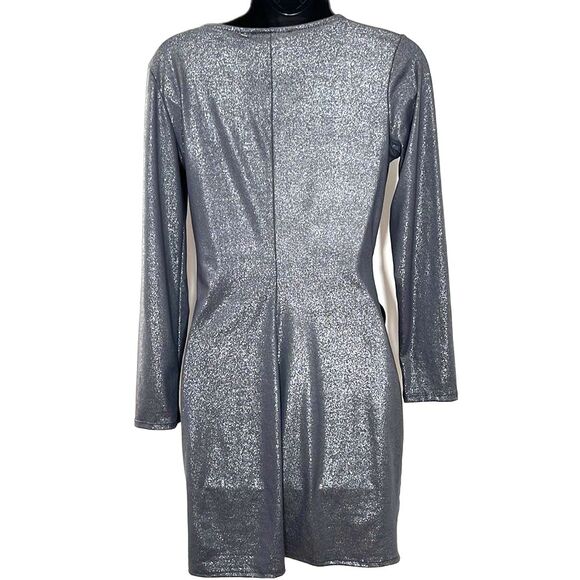 Tianna B. Metallic Shimmer Foil Asymmetrical Cocktail Dress Size Small NWT - Picture 6 of 13